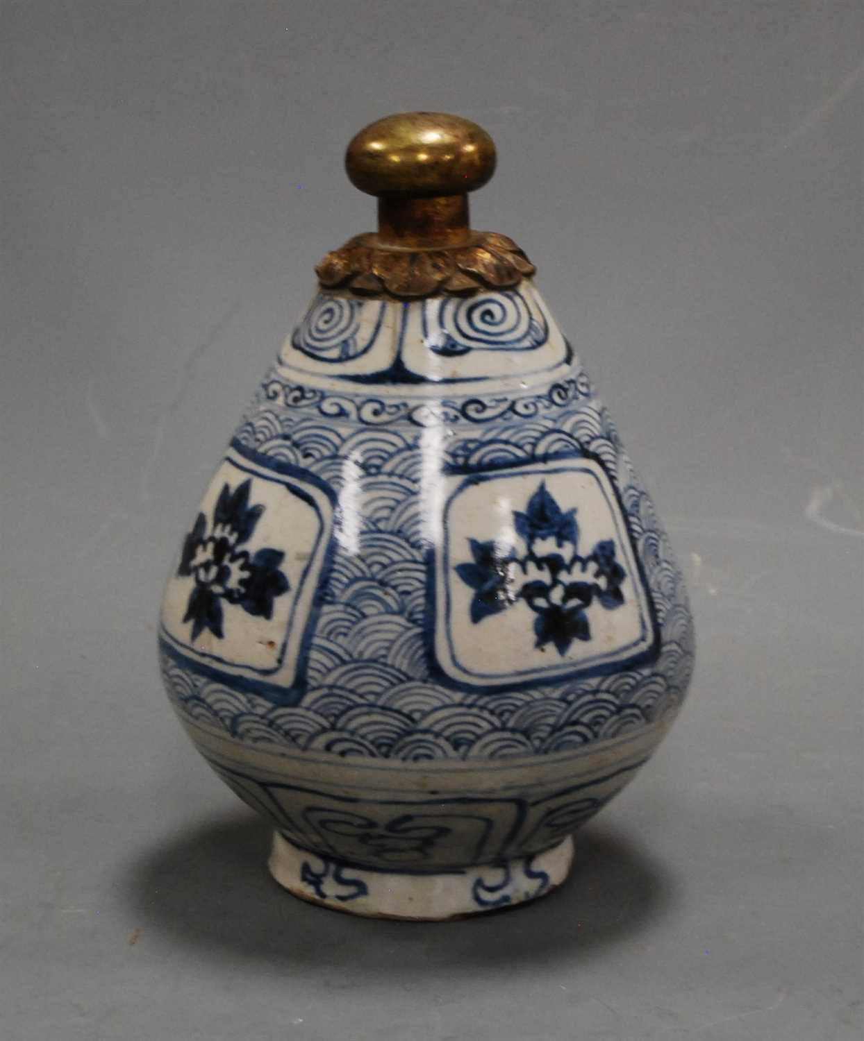Lot 281 - A 19th century Chinese stoneware blue and...