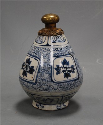 Lot 281 - A 19th century Chinese stoneware blue and...