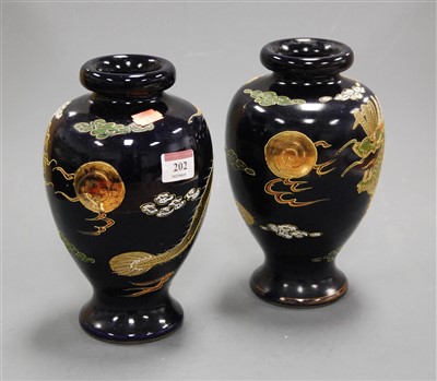 Lot 290 - A pair of Japanese Taisho period vases, each...