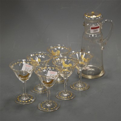 Lot 307 - A late 19th century clear glass liqueur...