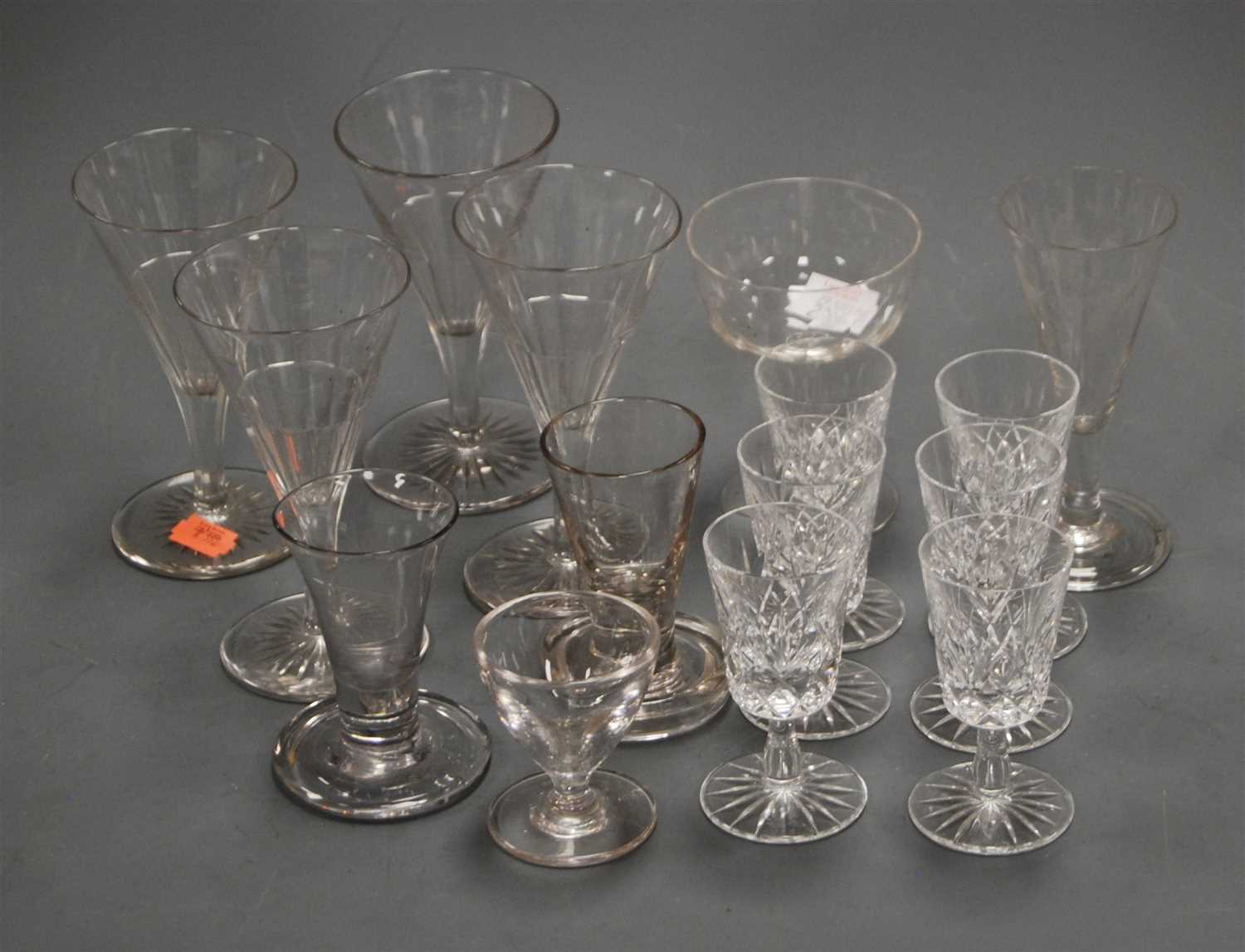 Lot 318 - A 19th century liqueur glass, of conical form...