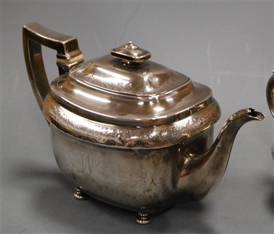Lot 321 - A George III silver teapot, having floral...