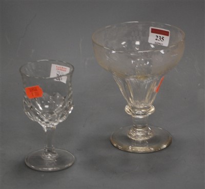 Lot 323 - A 19th century dessert glass, of facet cut and...