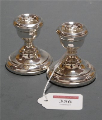 Lot 356 - A pair of modern silver dwarf table...