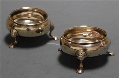 Lot 357 - A pair of George III silver open salts of...