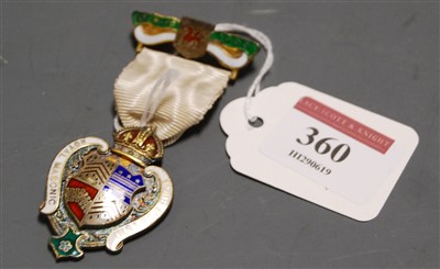 Lot 360 - A George V silver gilt and enamelled masonic...