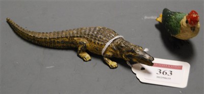 Lot 363 - A Britains painted lead figure of a crocodile...