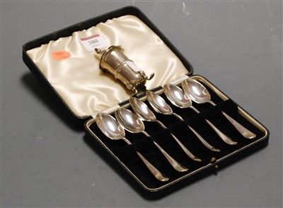 Lot 380 - A set of six modern silver teaspoons, in...