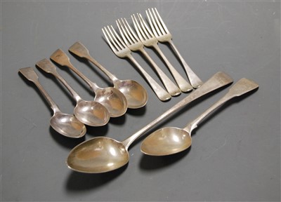 Lot 375 - A set of four Victorian silver table spoons in...