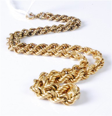 Lot 466 - A modern 18ct gold ropetwist neck chain, 13.5g,...