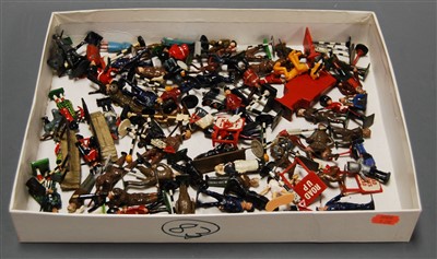 Lot 520 - A box of assorted loose and playworn painted...