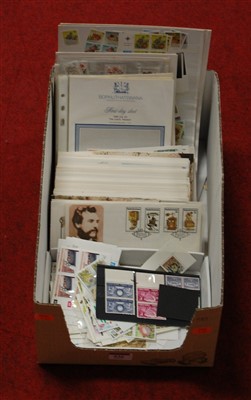 Lot 536 - A box of assorted loose stamps and first day...
