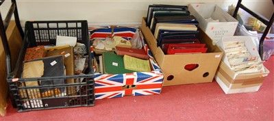 Lot 591 - Five boxes of miscellaneous items, to include...