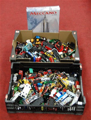 Lot 607 - Two boxes of loose and playworn diecast toy...