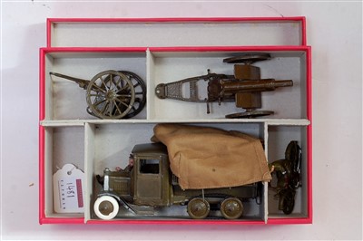 Lot 1481 - A Britains set No. 1462 covered lorry gun and...