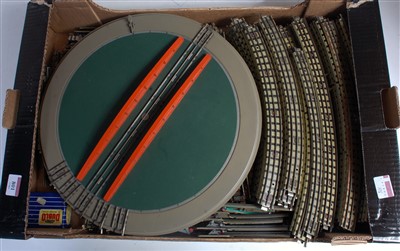 Lot 801 - Unboxed Hornby-Dublo 3-rail track all (G-VG-E),...