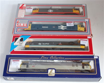 Lot 943 - Four further Lima locomotives BR blue large...