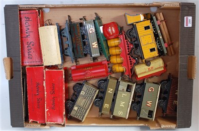 Lot 299 - Approx 14 pre war Hornby wagons ranging (P-G)...