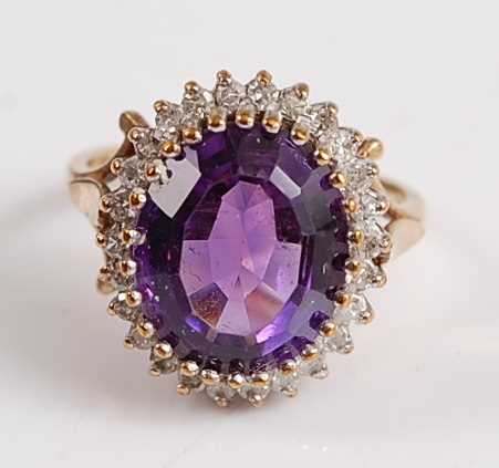 Lot 2519 - A 9ct yellow and white gold, amethyst and...