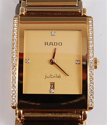 Lot 2528 - A Rado Diastar integral quartz wristwatch, the...