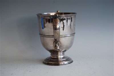 Lot 1062 - A George II silver twin handled loving cup,...