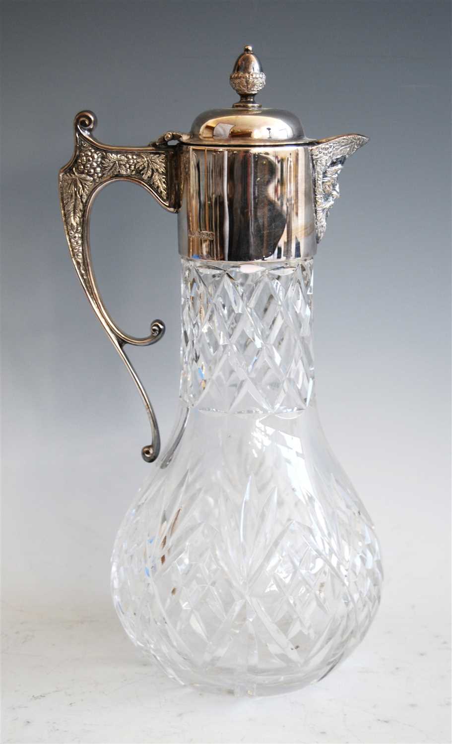 Lot 1065 - A modern cut glass and silver mounted claret...
