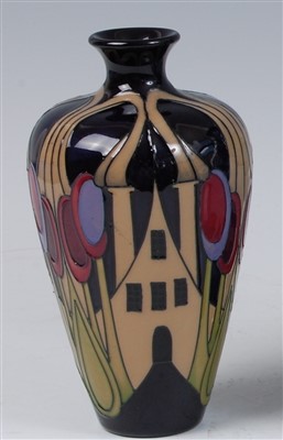 Lot 155 - A Moorcroft pottery vase in the Hamlet pattern,...