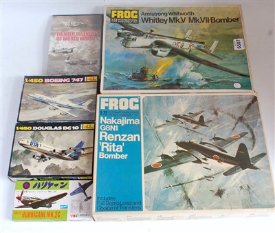 Lot 1529 - A collection of various boxed plastic aircraft...