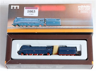 Lot 1003 - A Marklin Mini-Club Z gauge 4-6-2 streamlined...