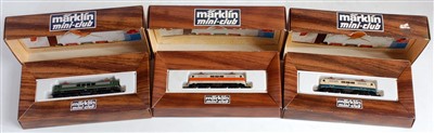 Lot 1005 - 3 Marklin Mini-Club electric locomotives Ref....