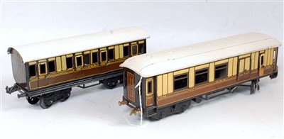 Lot 276 - Two Bing GWR bogie coaches: short 1st/3rd (VG)...