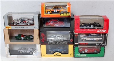 Lot 2680 - Ten boxed 1/43 scale racing and classic car...