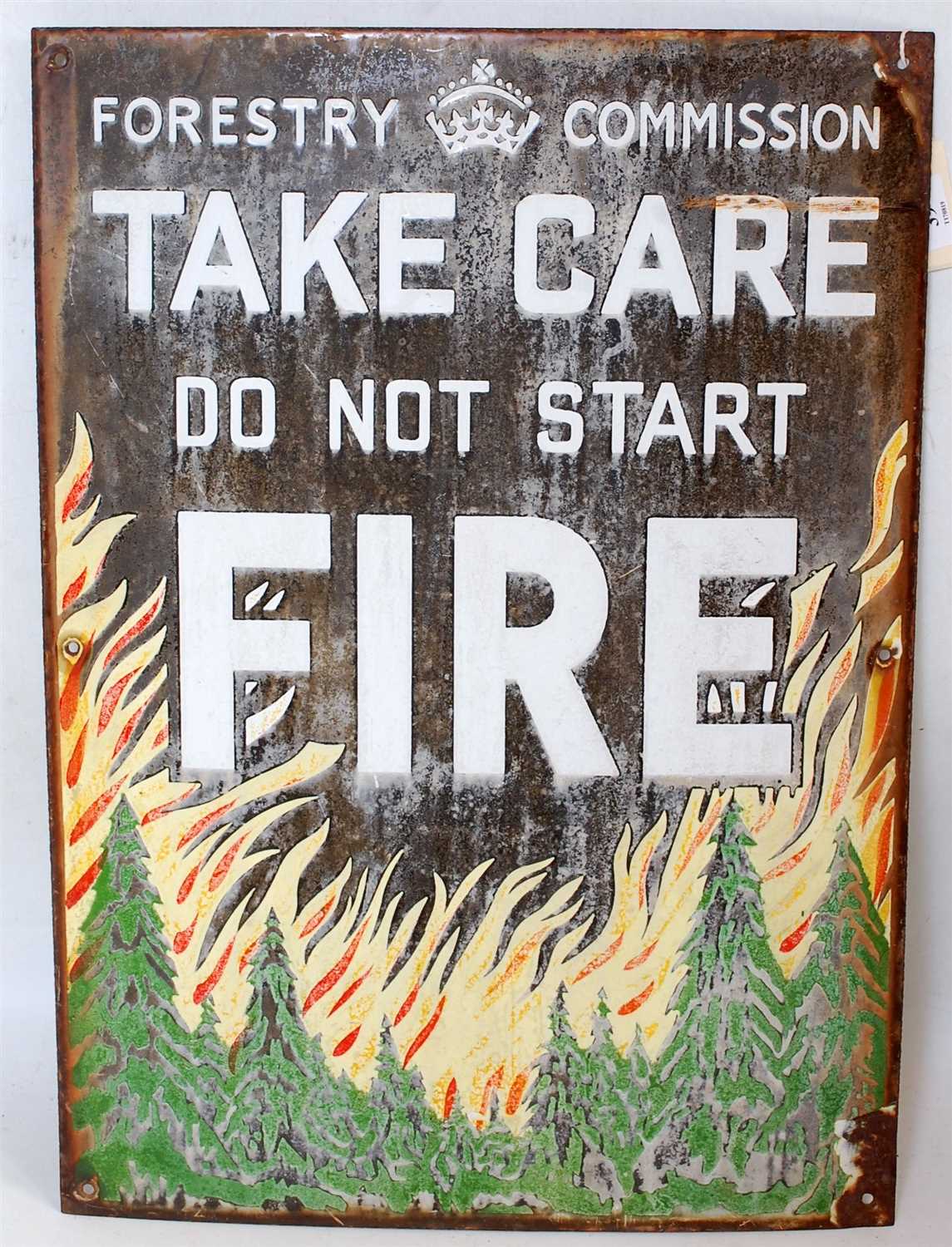 Lot 39 - A forestry pictorial enamel sign