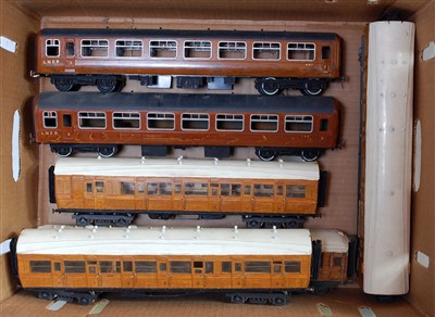 Lot 264 - Six bogie coaches all painted LNER teak, some...