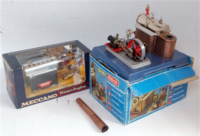 Lot 139 - A Wilesco and Meccano boxed stationary steam...
