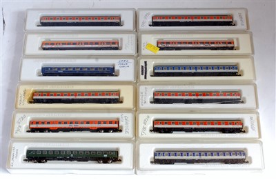 Lot 1066 - 12 Marklin 2 gauge bogie coaches mixed...