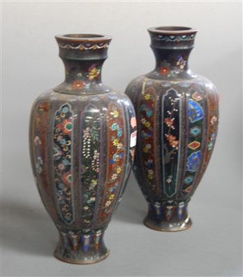 Lot 10 - A pair of Japanese Meiji period cloisonne...
