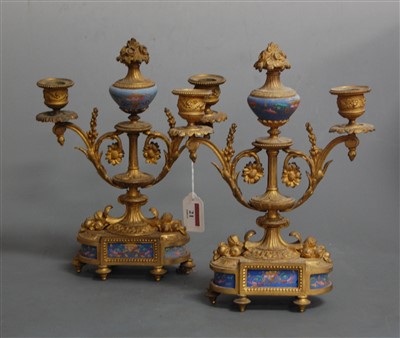 Lot 21 - A pair of late 19th century French gilt metal...