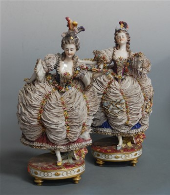 Lot 24 - A pair of late 19th century Naples porcelain...