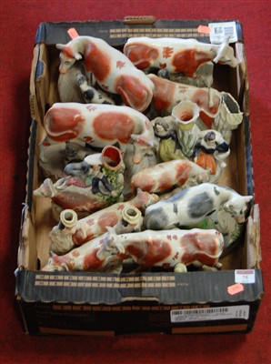 Lot 75 - A box of miscellaneous Staffordshire figures,...