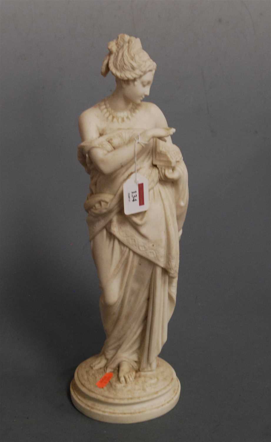Lot 14 - A Victorian parian figure of a robed maiden in...