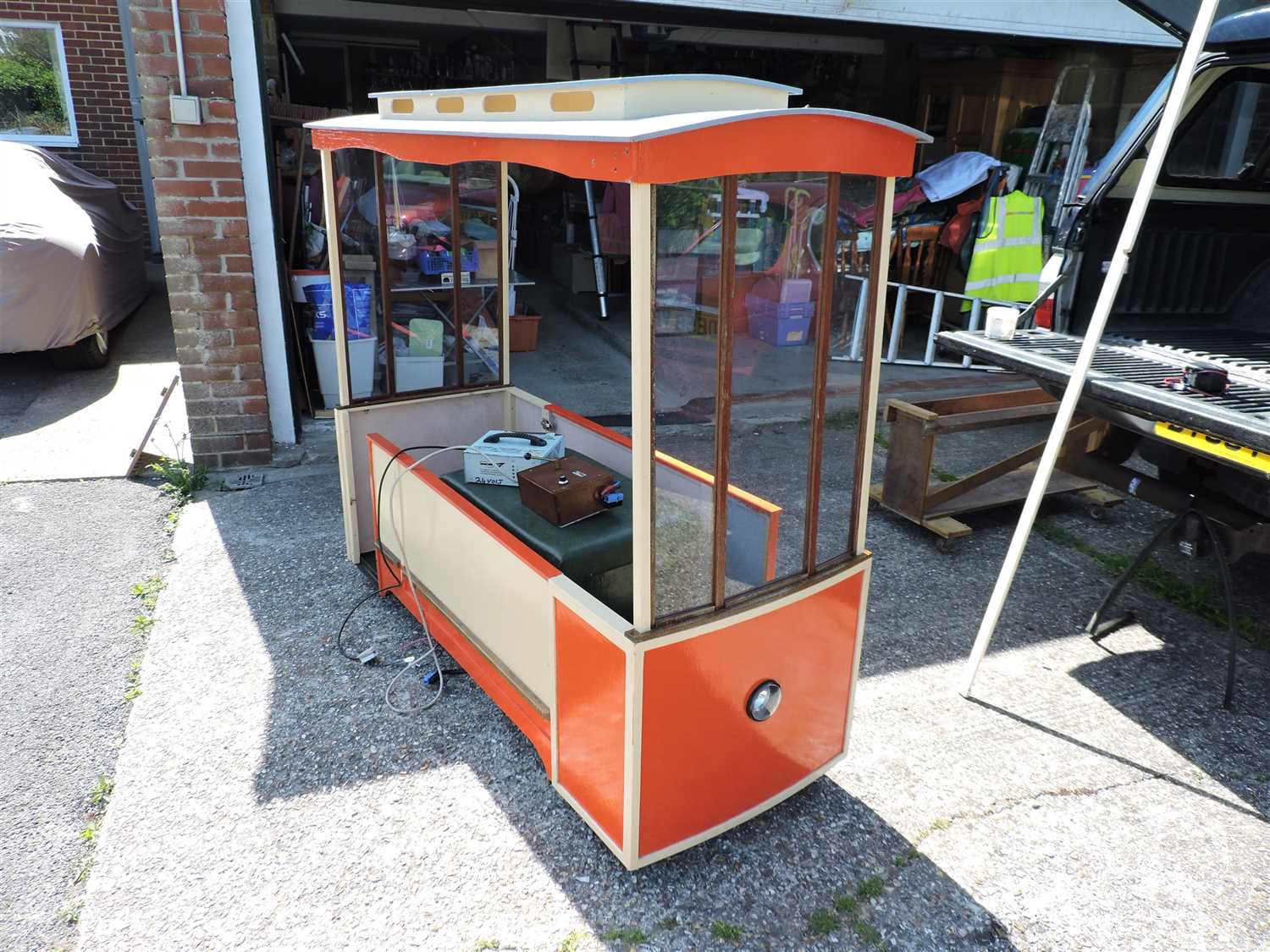 Lot 156 - 5" gauge scratch built tram, has an electric...