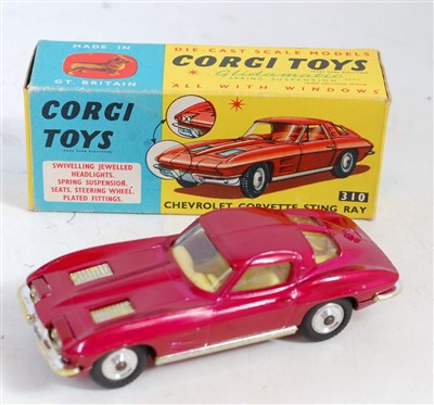 Lot 1677 - A Corgi Toys No. 310 Chevrolet Corvette...