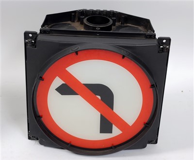 Lot 528 - Three plastic cased traffic/road signs, when...