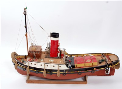 Lot 146 - A GRP hulled and wooden kit built model of a...