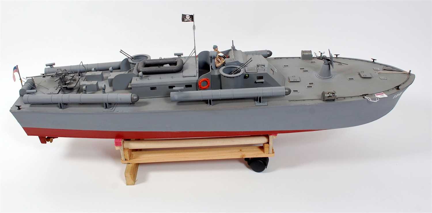 Lot 57 - A scratch built balsa wood model of a PT109...