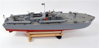 Lot 155 - A scratch built balsa wood model of a PT109...