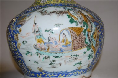 Lot 1307 - A 19th century Chinese bottle vase, enamel...