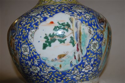 Lot 1307 - A 19th century Chinese bottle vase, enamel...