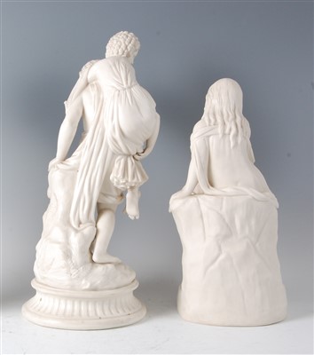 Lot 1038 - A Victorian parian figure of a girl seated on...